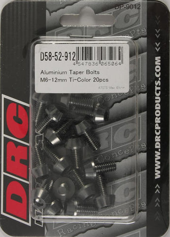 Aluminum Taper Bolts Titanium M6x12mm 20-pk