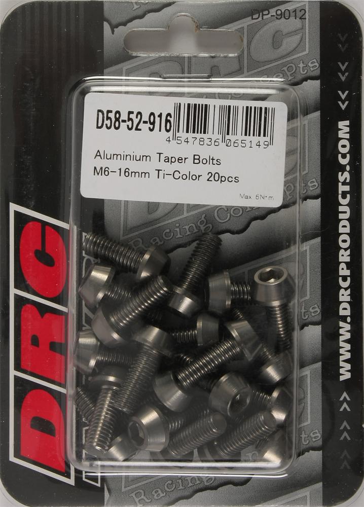 Aluminum Taper Bolts Titanium M6x16mm 20-pk