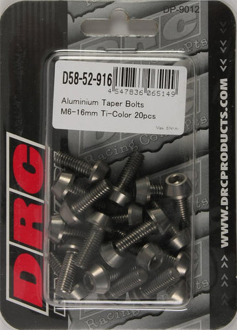 Aluminum Taper Bolts Titanium M6x16mm 20-pk