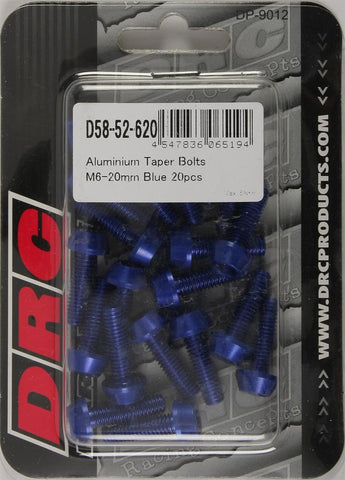 Aluminum Taper Bolts Blue M6x20mm 20-pk