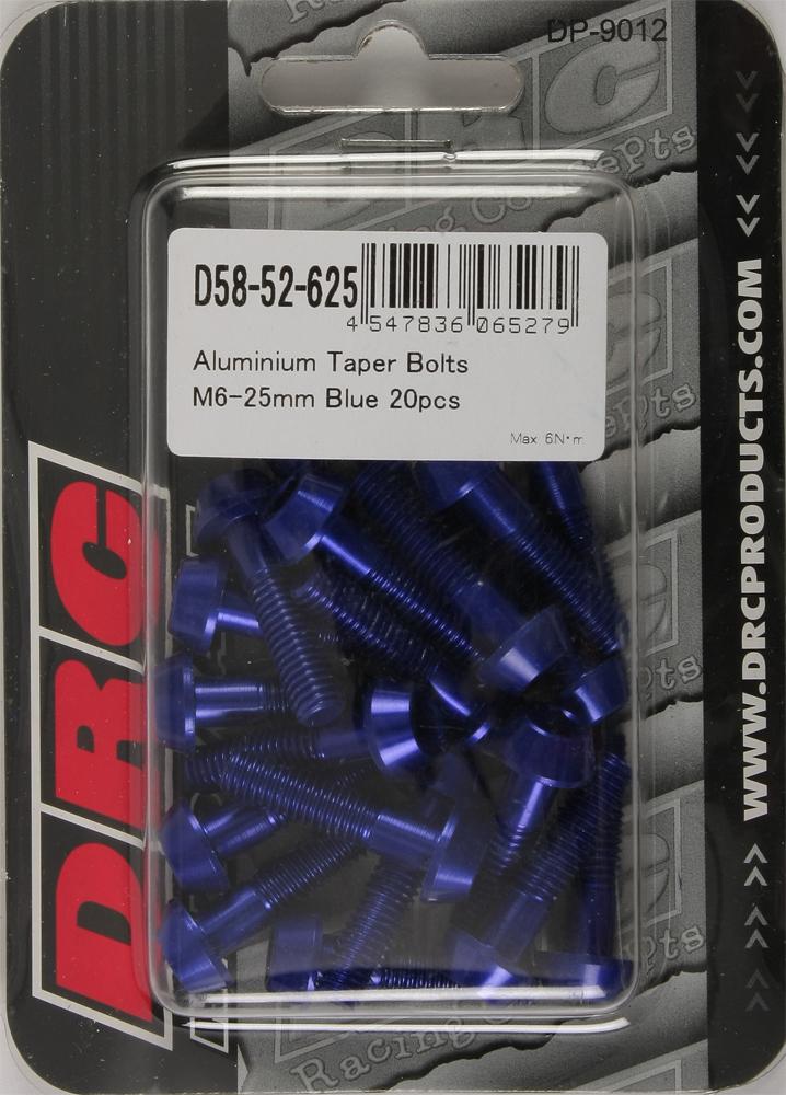 Aluminum Taper Bolts Blue M6x25mm 20-pk