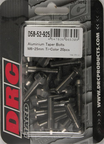 Aluminum Taper Bolts Titanium M6x25mm 20-pk