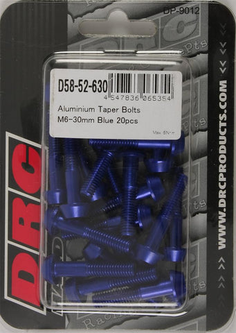 Aluminum Taper Bolts Blue M6x30mm 20-pk