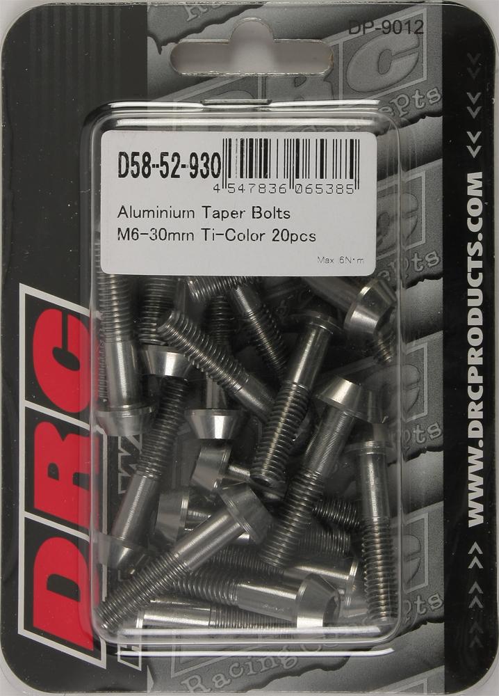 Aluminum Taper Bolts Titanium M6x30mm 20-pk