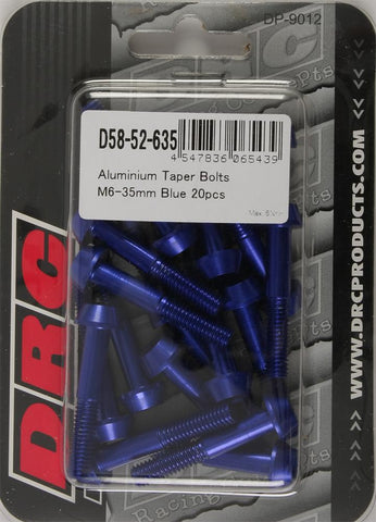 Aluminum Taper Bolts Blue M6x35mm 20-pk