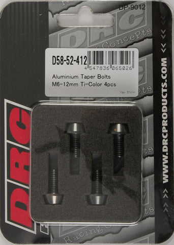 Aluminum Taper Bolts Titanium M6x12mm 4-pk