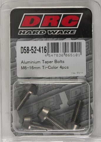 Aluminum Taper Bolts Titanium M6x16mm 4-pk