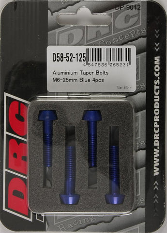 Aluminum Taper Bolts Blue M6x25mm 4-pk