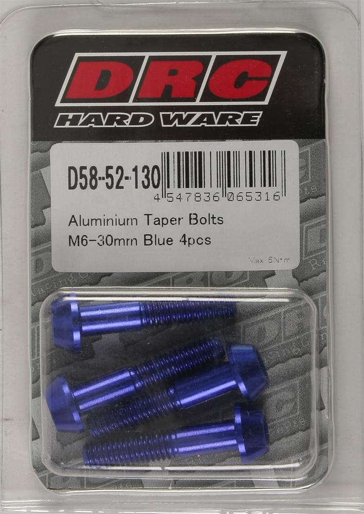 Aluminum Taper Bolts Blue M6x30mm 4-pk