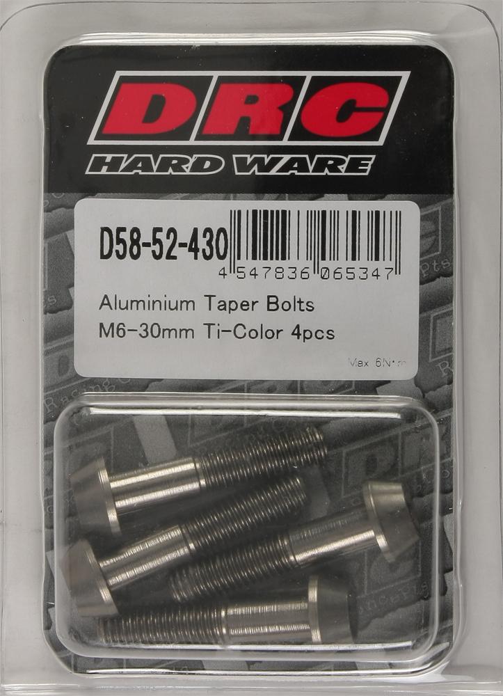 Aluminum Taper Bolts Titanium M6x30mm 4-pk