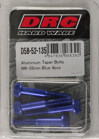 Aluminum Taper Bolts Blue M6x35mm 4-pk