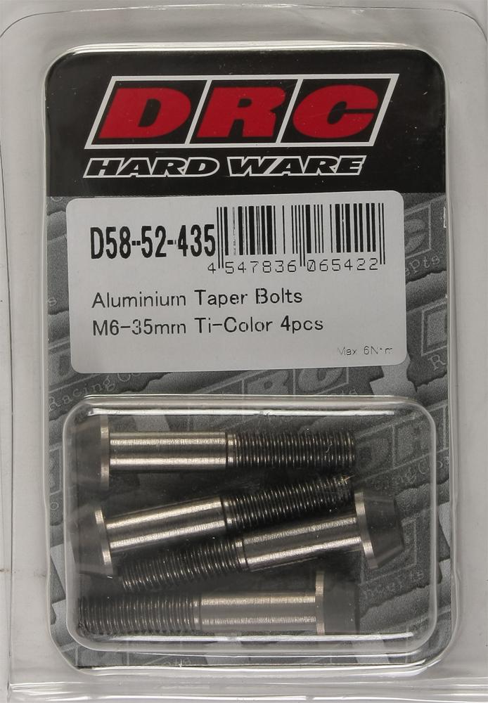 Aluminum Taper Bolts Titanium M6x35mm 4-pk