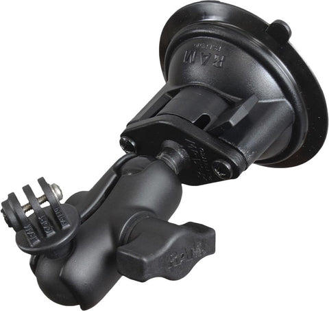 Short Double Socket Arm Suction Mount W-gopro Adaptor