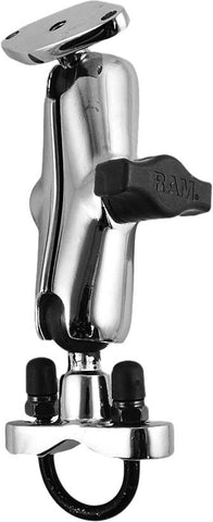 Handlebar Rail Mount Chrome W-stainless Steel U-bolt Base