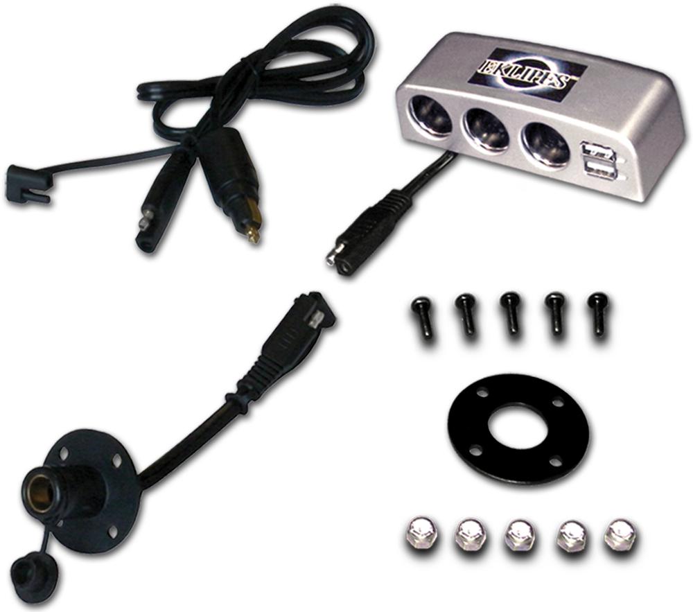 Motorcycle Tank Bag Multiport Charging Station (chrome)