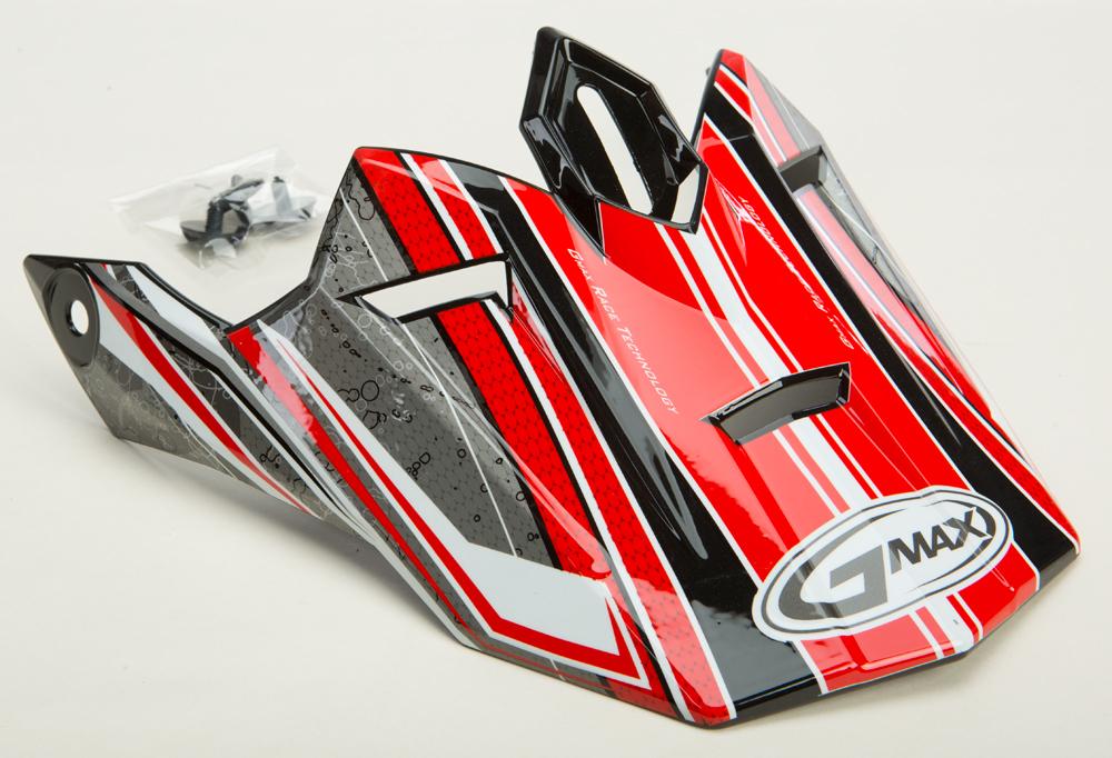 Gm76x Helmet Visor W-screws Bio (red-white-black)