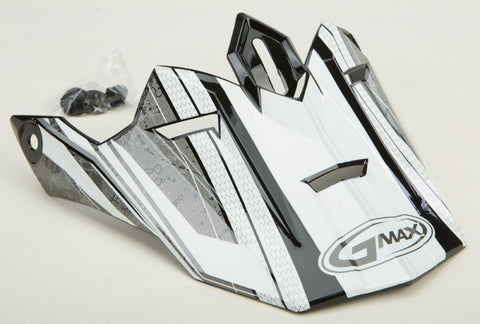 Gm76x Helmet Visor W-screws Bio (flat Black-white-silver)