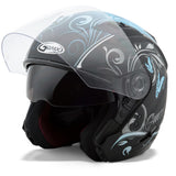 Of77 Open Face Helmet Xl Butterflies (Flat Black/Purple