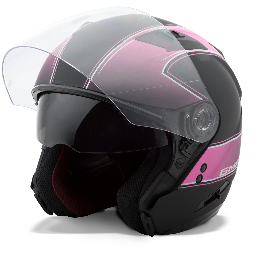 Of77 Open Face Helmet Xl Classic (Flat Black/Pink)