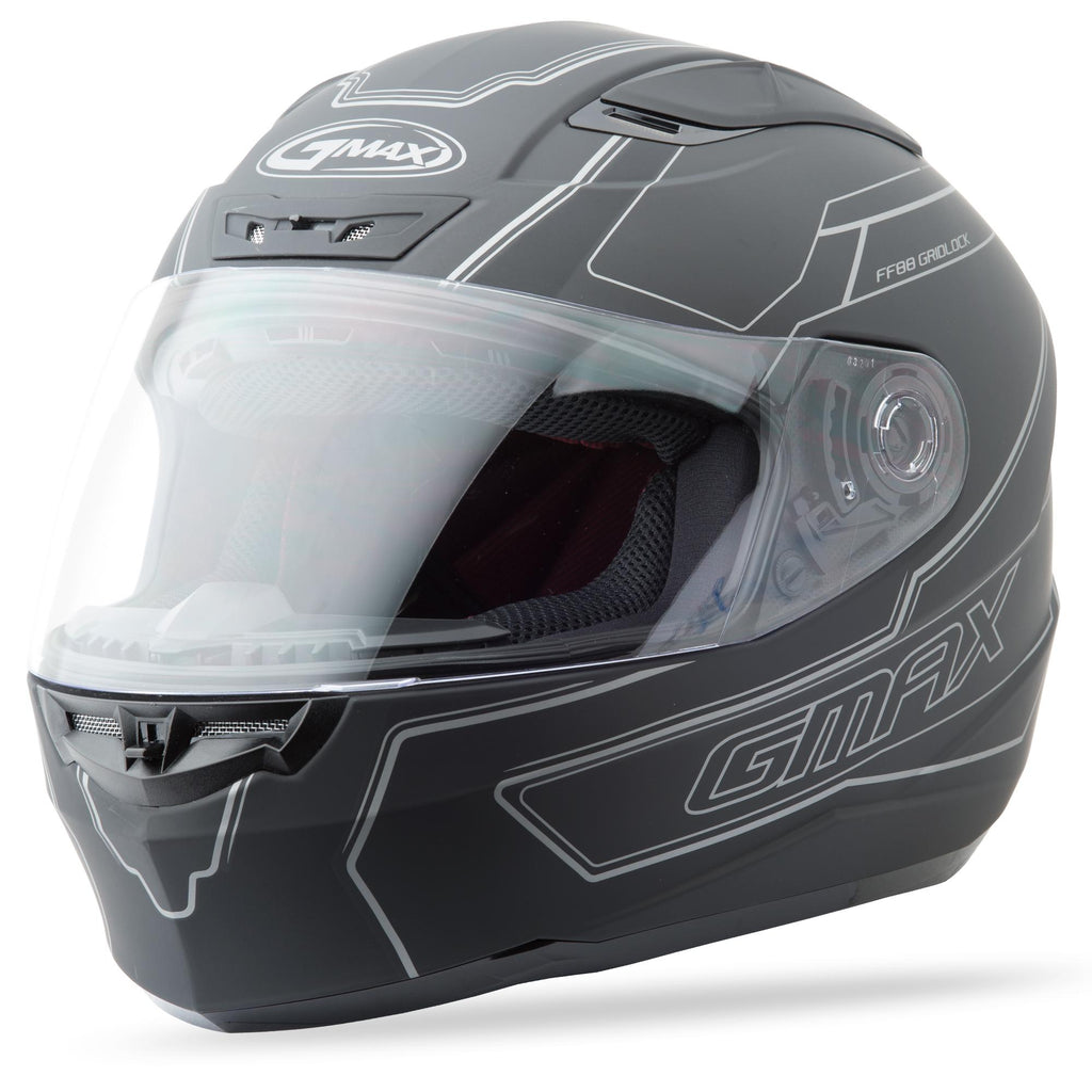 Ff88 Full Face Derk Helmet Flat Black/Silver Xs