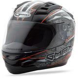 Gm69 Full Face Mayhem Helmet Black/Silver/Hi-Vis Orange X