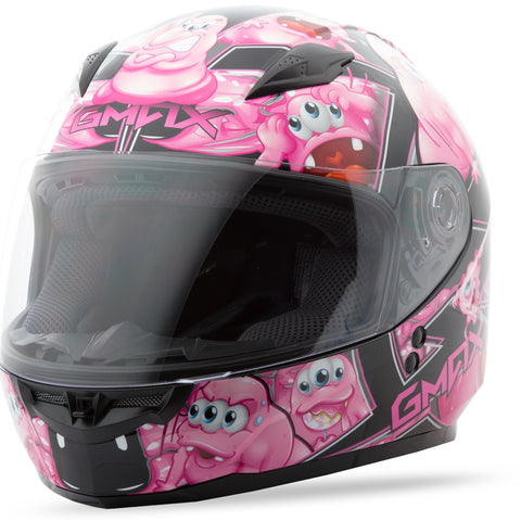 Gm49Y Full Face Helmet Attack Black/Pink Ym