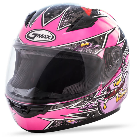 Gm49Y Youth Full Face Street Helmet Alien Pink/Purple Ys