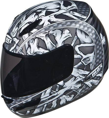 Gm48 Full Face Bones Matte Gre Y-white Xs