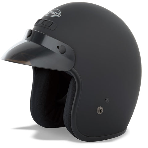 Gm2 Open Face Helmet Flat Black Ys/Ym