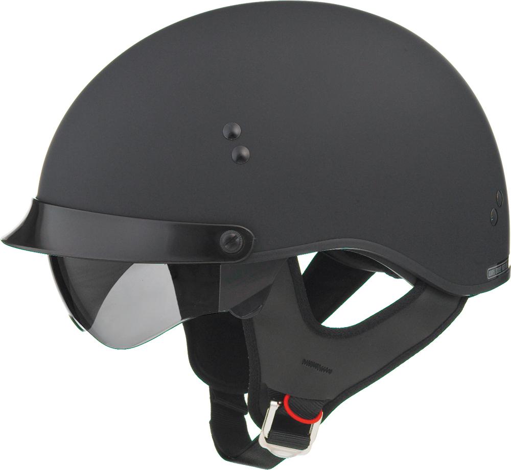 Gm55 Full Dress Half Helmet Flat Black Xs