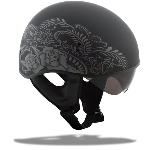 Gm65 Naked Half Helmet Rose Flat Black/Silver Xs