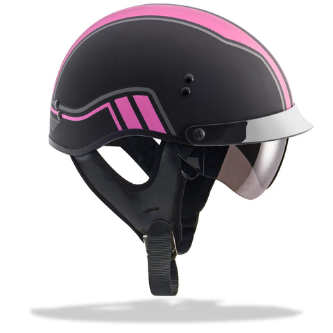 Gm65 Full Dressed Half Helmet Twin Flat Black/Pink Xs
