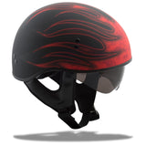 Gm65 Flame Half Helmet Flat Black/Pink Xs