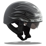 Gm65 Flame Half Helmet Flat Black/Pink Xs