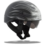 Gm65 Flame Half Helmet Flat Black/Pink Xs