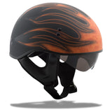 Gm65 Flame Half Helmet Flat Black/Pink Xs