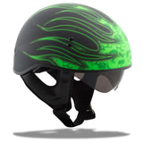 Gm65 Flame Half Helmet Flat Black/Pink Xs