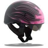 Gm65 Flame Half Helmet Flat Black/Pink Xs