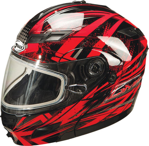 Gm54s Modular Helmet Black-red-silver Xs