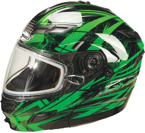 Gm54s Modular Helmet Black-green-silver Xs
