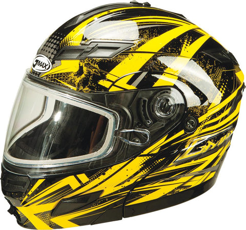 Gm54s Modular Helmet Black-yellow-silver Xs