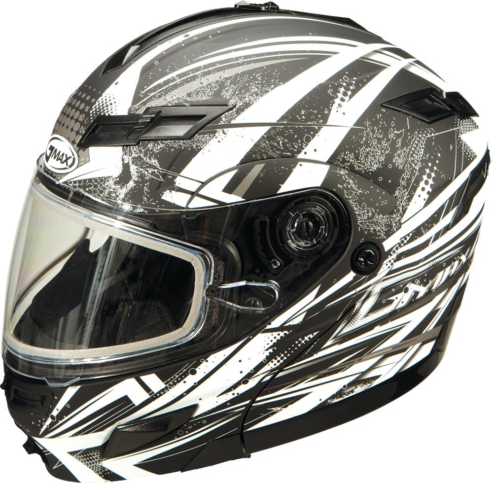 Gm54s Modular Helmet Flat Black-white-silver Xs