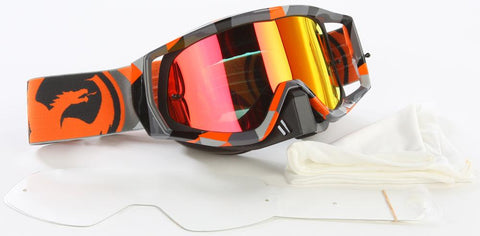 Vendetta Goggles Orange Flair Red Ion W-10 Pk Tearoff