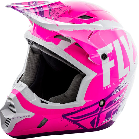 Kinetic Burnish Helmet Neon Pink/White/Purple Ym