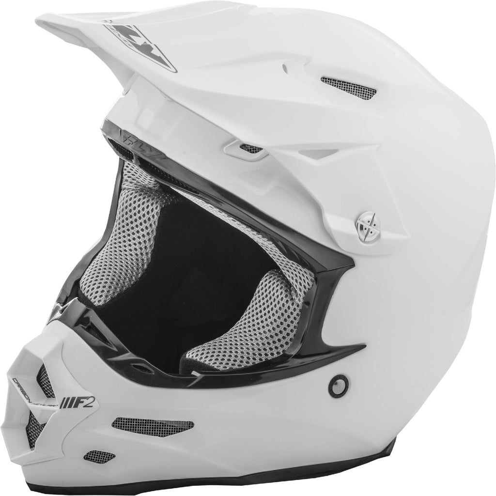 F2 Carbon Solid Helmet White X