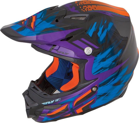 F2 Carbon Shorty Helmet Black-purple-orange X