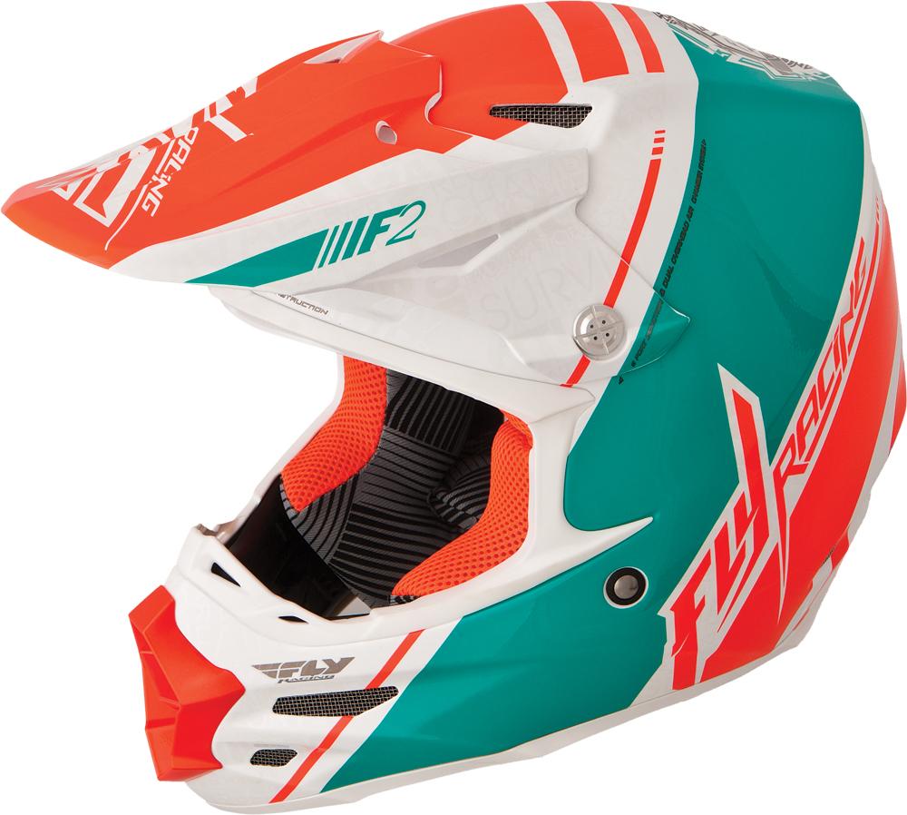 F2 Carbon Canard Replica Helmet White-teal-orange Xs