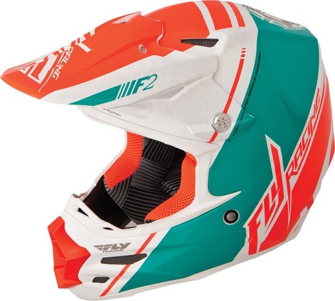 F2 Carbon Canard Replica Helmet White-teal-orange Xs