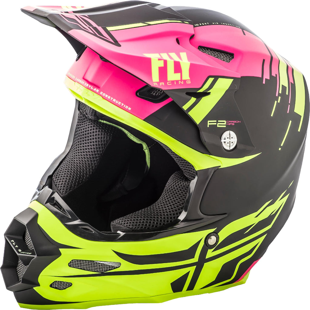 F2 Carbon Forge Helmet Matte Pink/Hi-Vis/Black X