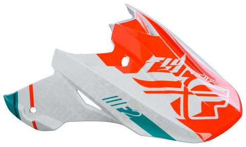 F2 Carbon Canard Helmet Visor (white-teal-orange)